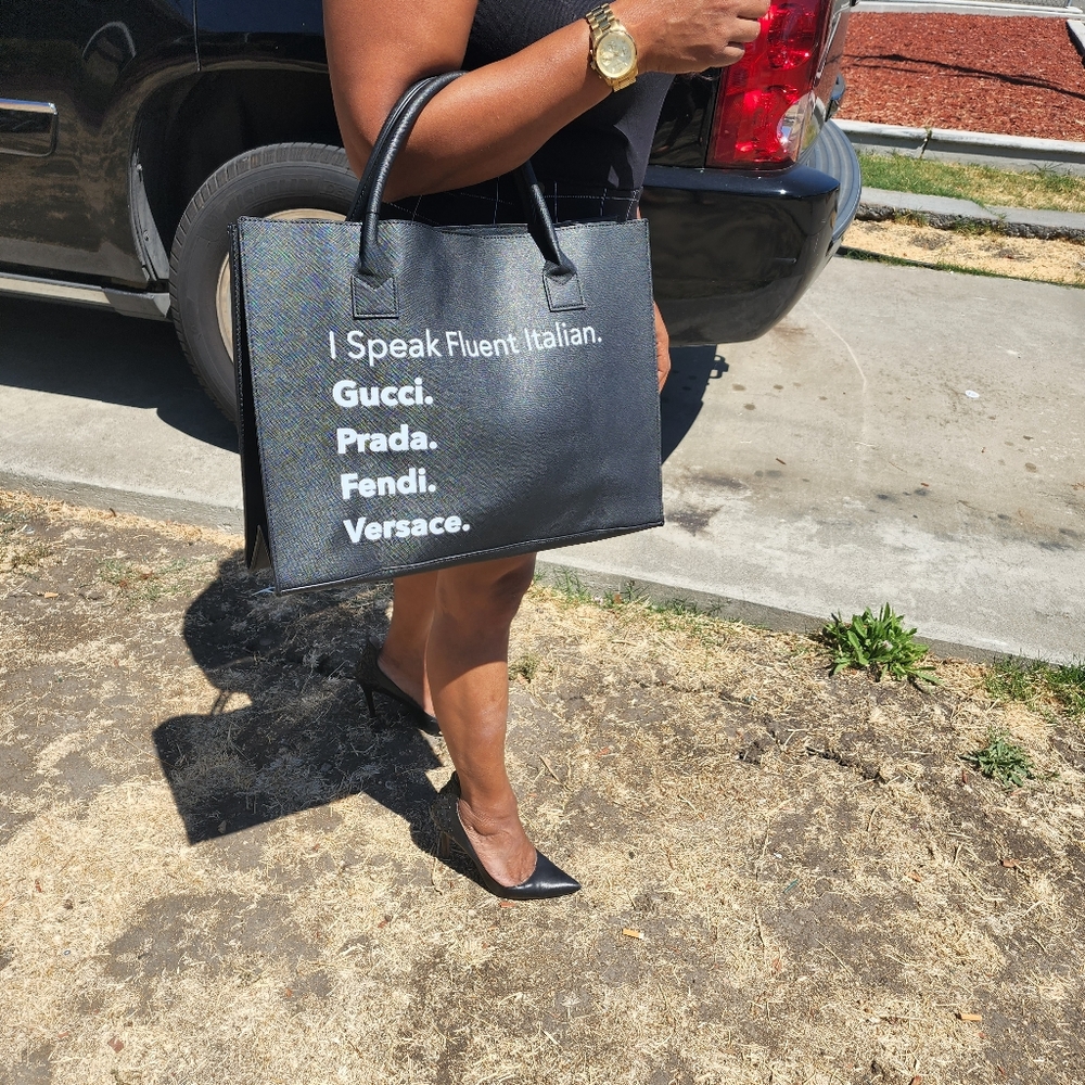 I Speak Fluent Italian tote handbag